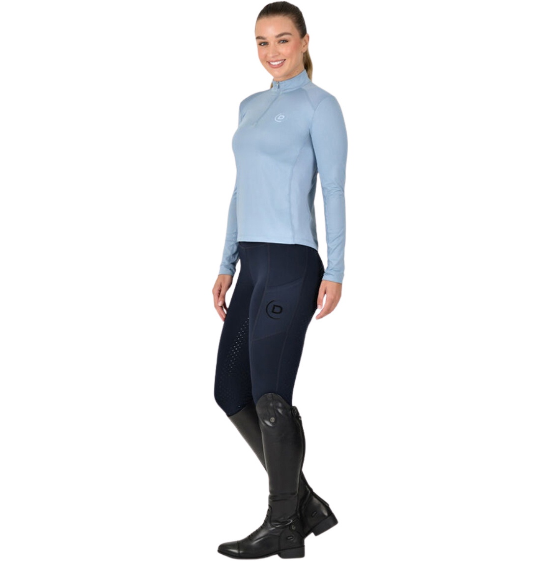 Dublin Femmes à Manches Longues Respirantes Pour Équitation 1027709 - Blue Fog